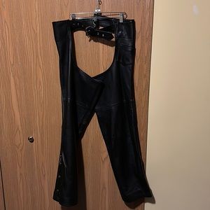 Classic Black leather chaps
